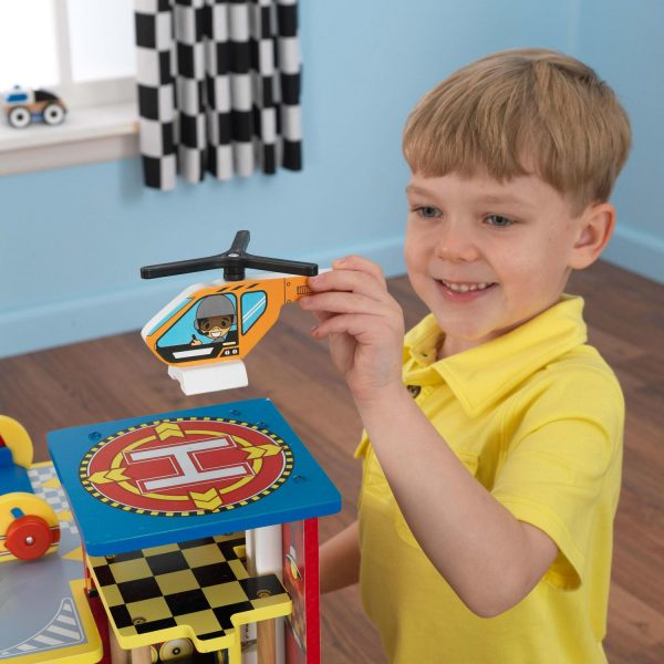 KidKraft Mega Ramp Racing Set with 5 Vehicles and Moving Elevator - Image 8