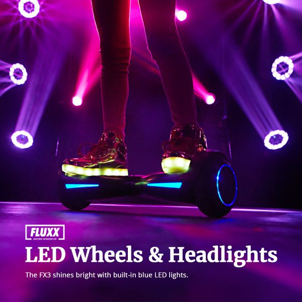 Fluxx FX3 Hoverboard with 6.2 Mph Max Speed, 176 lbs Max Weight, 3.1 Miles Distance, Self Balancing Scooter with 6.5 inch Wheels and LED Headlights Pink - Image 5