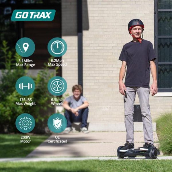 Fluxx FX3 Hoverboard with 6.2 Mph Max Speed, 176 lbs Max Weight, 3.1 Miles Distance, Self Balancing Scooter with 6.5 inch Wheels and LED Headlights Pink - Image 4